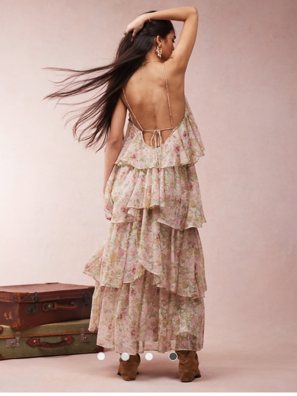 ASOS DESIGN tiered cami layered maxi dress in floral print